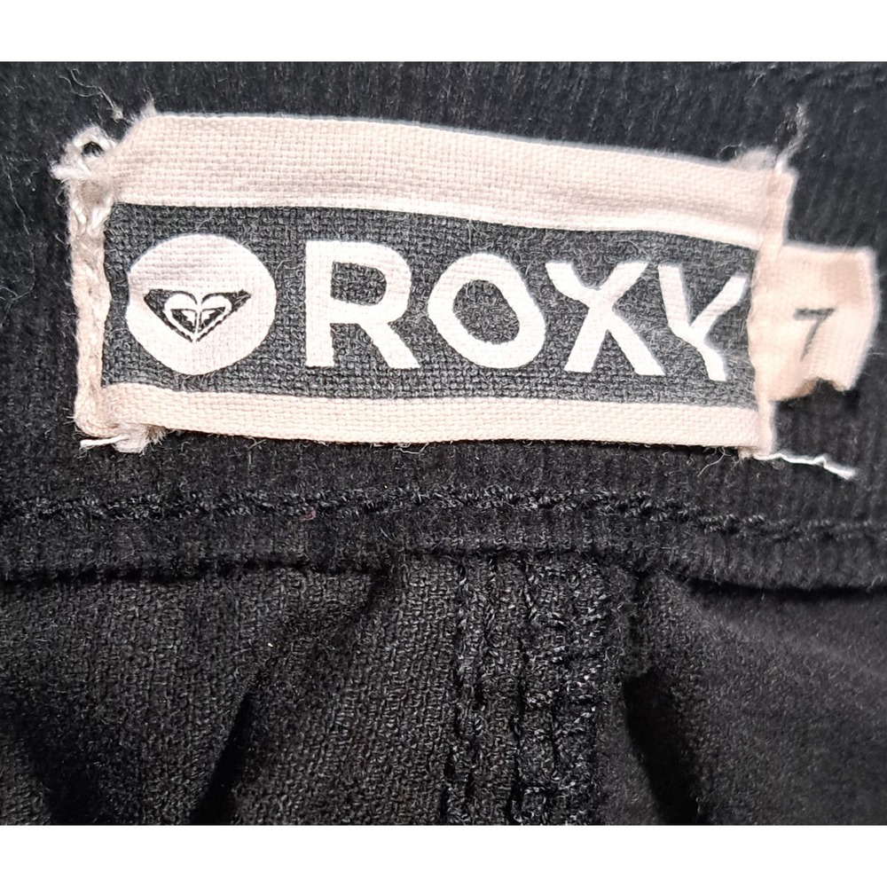 Roxy Womens Black Corduroy Cut Off Shorts Low Rise Frayed Hem Size 7 - Picture 3 of 12